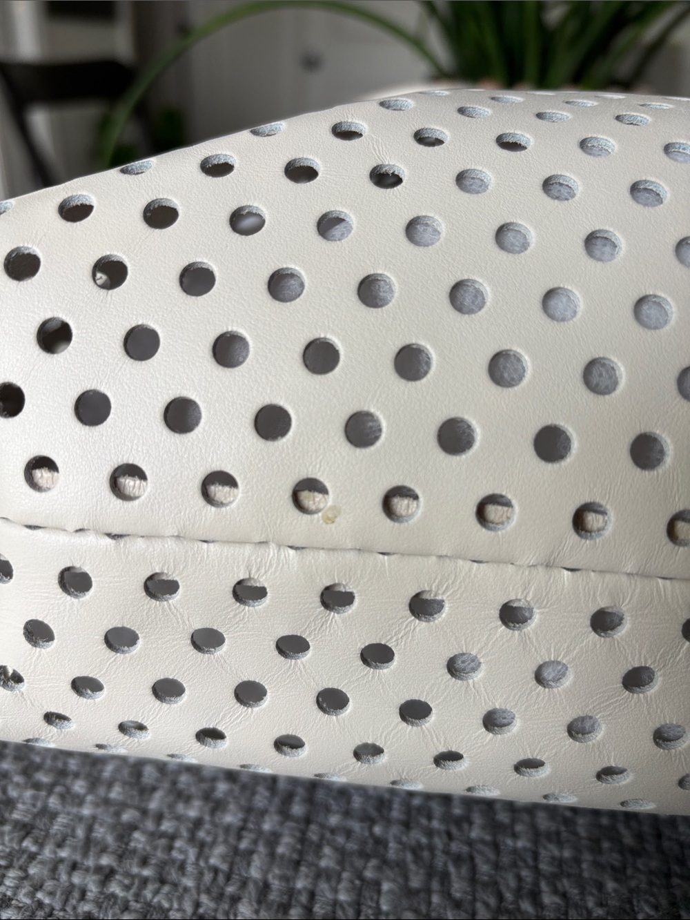 Clare V Micheline Perforated Tote in Cream - Picture 9 of 10